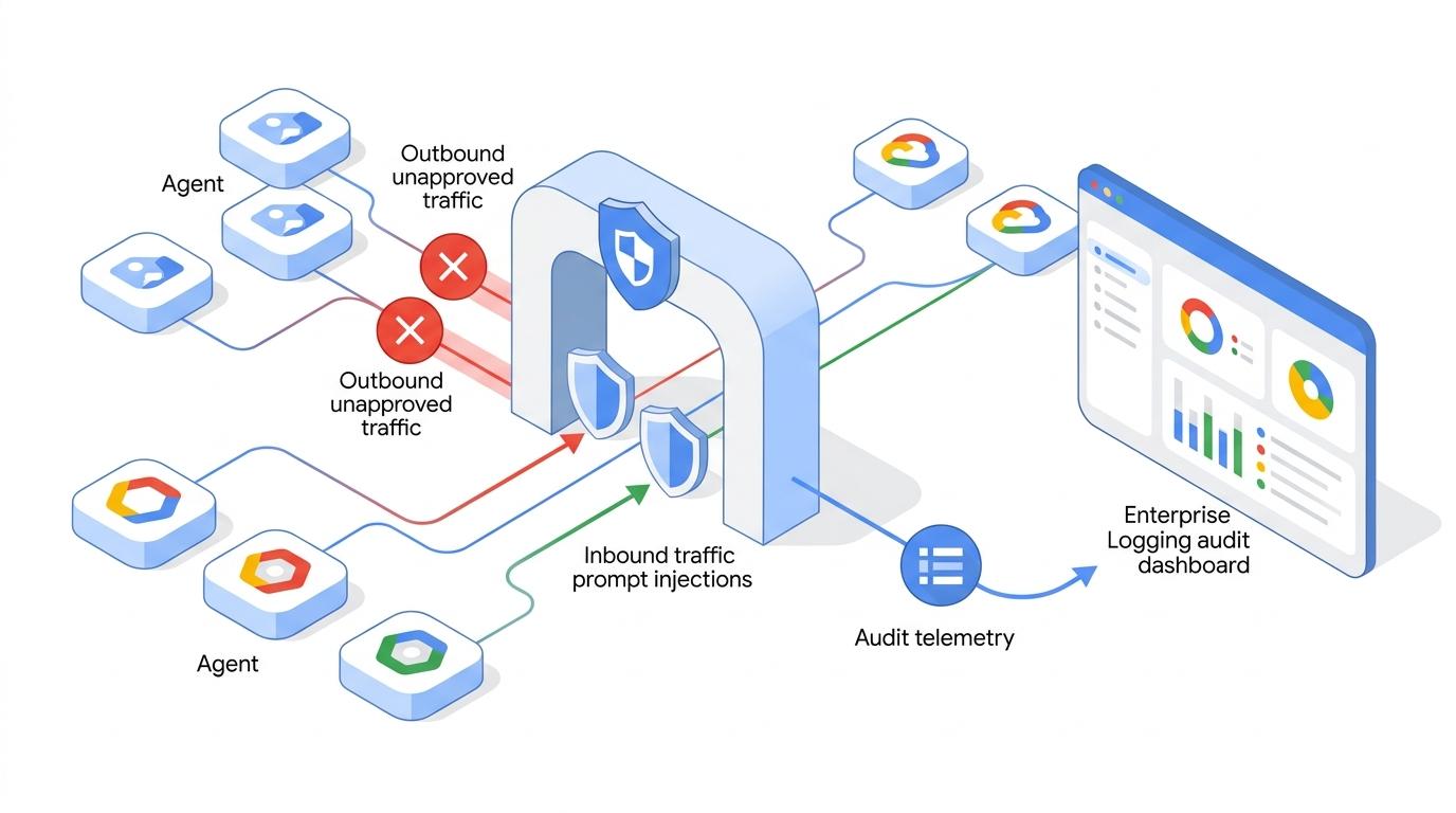 Central agent governance with traffic controls and audit telemetry